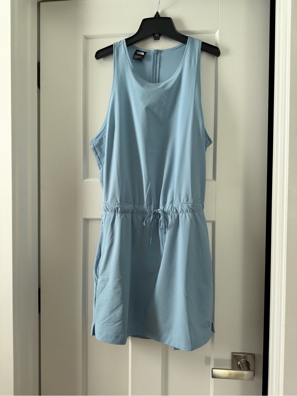 North Face Light Blue Sleeveless Drawstring Waist Dress